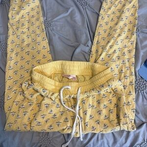 La Vie En Rose Yellow Floral Pajama Pants